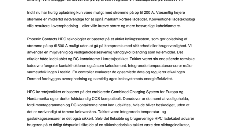 E-mobility tilpasses til hverdagsbrug: hurtig opladning med strømme på op til 500 A