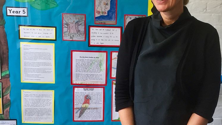 Sara Alsén besöker en skola i London i arbetet med Clean Air for Children