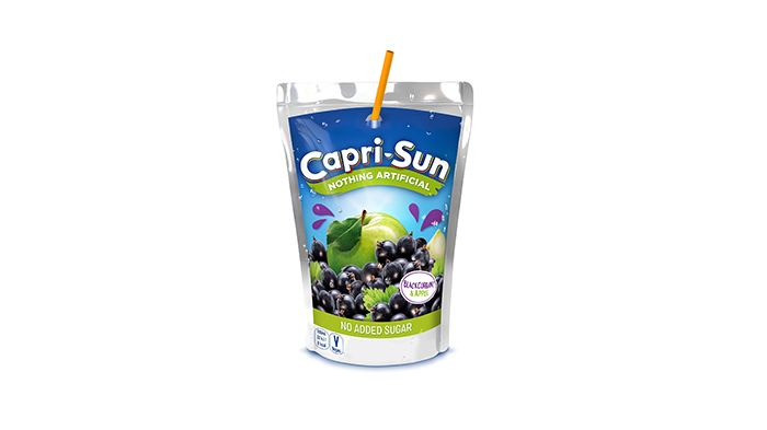 Capri-Sun lanserar för första gången en variant helt utan tillsatt socker – Blackcurrant&Apple