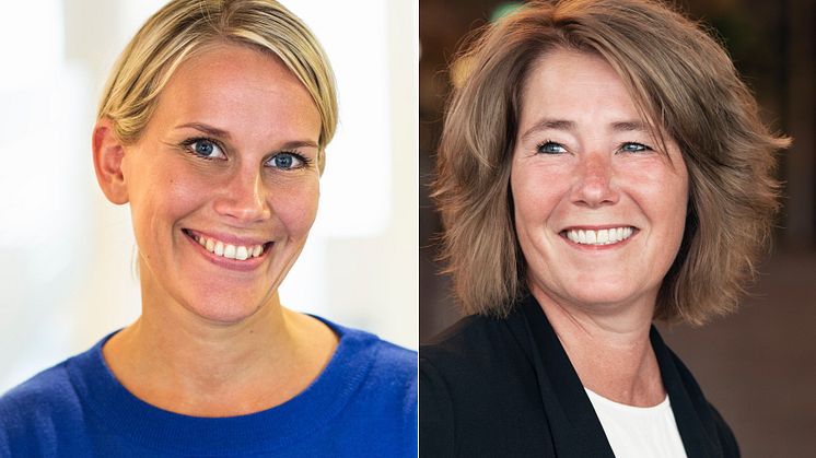 Karolina Brick, hållbarhetschef, och Johanna Frelin, vd, på Riksbyggen.