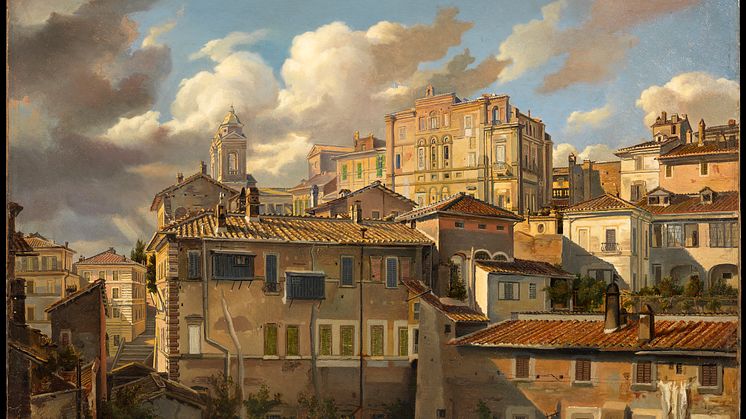 Eugen Napoleon Neureuther, View of Monte Pincio and the Palazzo Zuccari, Rome, 1837. Photo: Anna Danielsson/Nationalmuseum
