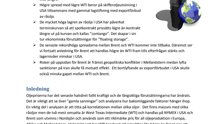 Modity månadsbrev: Brent och WTIs-ska de återuppta sin tango?