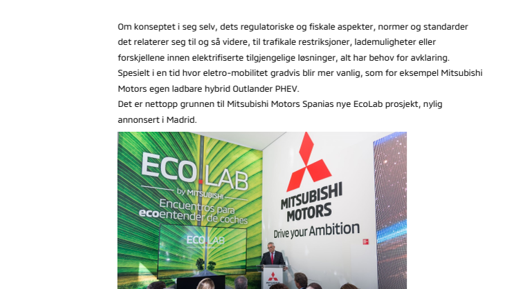 Mitsubishi Motors i Spania med EcoLab prosjekt – Kunnskapsløft for bærekraftig mobilitet