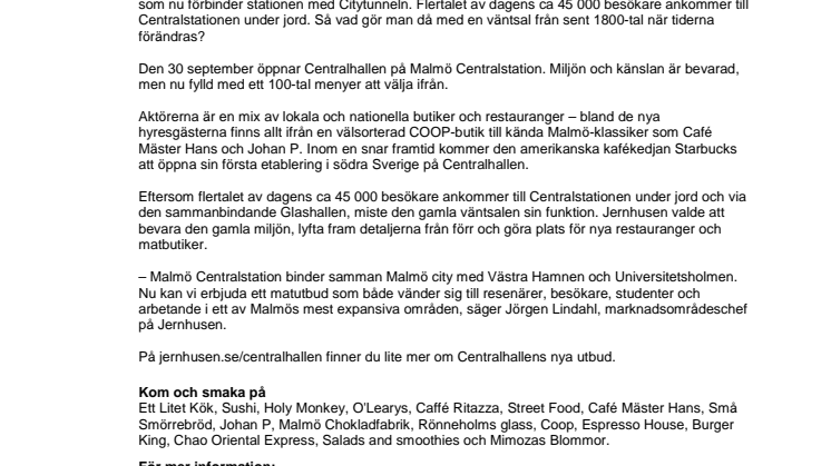Malmö Centralstation – en matdestination 