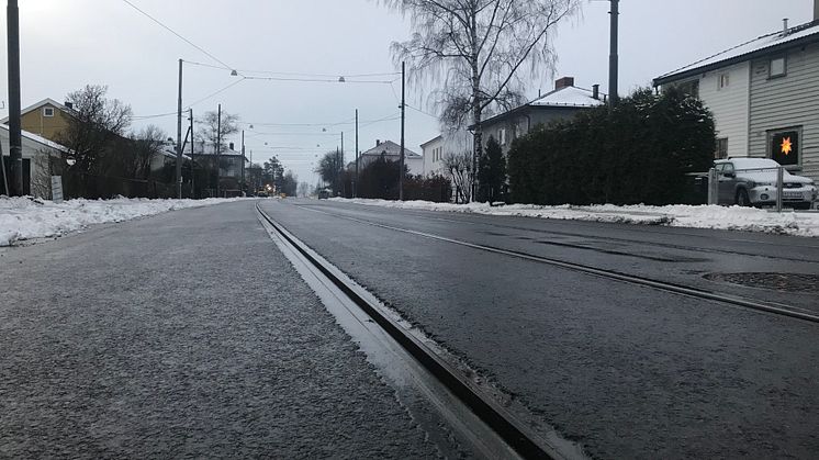 Grefsenveien ferdige trikkespor