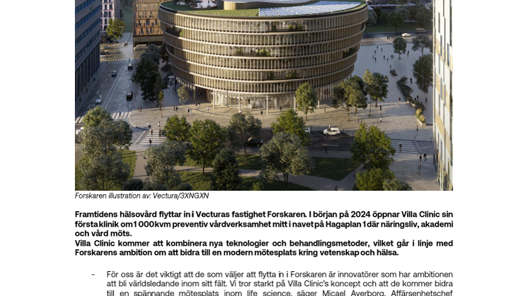 Pressmeddelande_Villa Clinic flyttar in i Forskaren.pdf