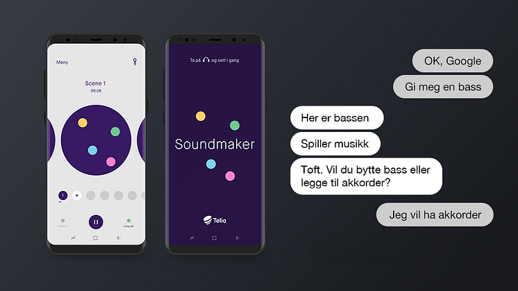 Når Google-assistenten nå kommer på norsk, kan du enda enklere lage din egen musikk i Telias app Soundmaker, som støtter teknologien.