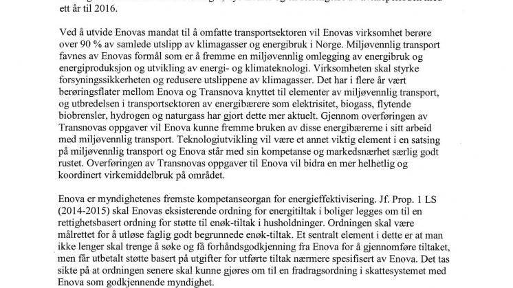 Tillegg til avtalen mellom OED og Enova