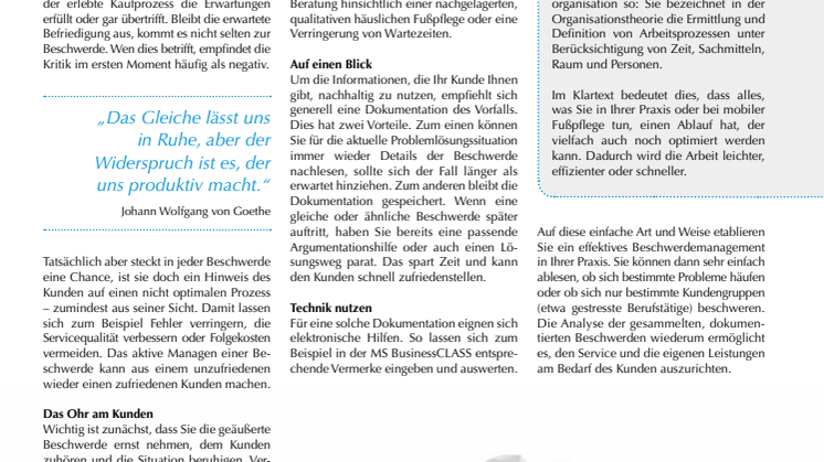 Ablaufoptimierung in der Praxis: Beschwerdemanagement