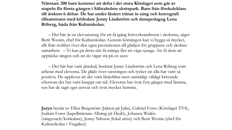 Dags för Körslaget och I unga poeters sällskap – ny satsning i Vingåkers Kulturskola!