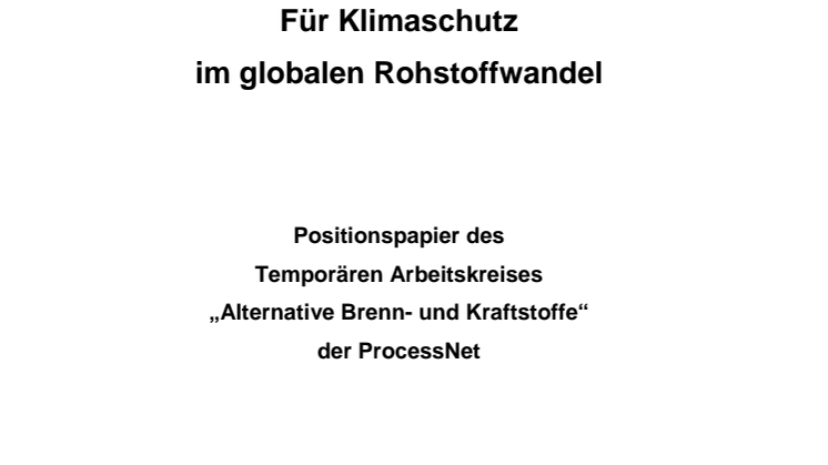 Positionspapier von ProcessNet