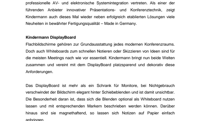 Präsentieren weiter gedacht: Innovationen von Kindermann