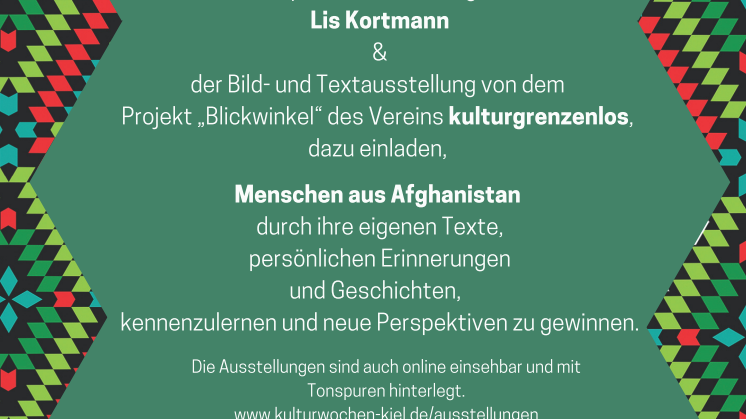 Plakat_Afghanistan - Menschen und Geschichten_kulturgrenzenlos e.V. + Lis Kortmann