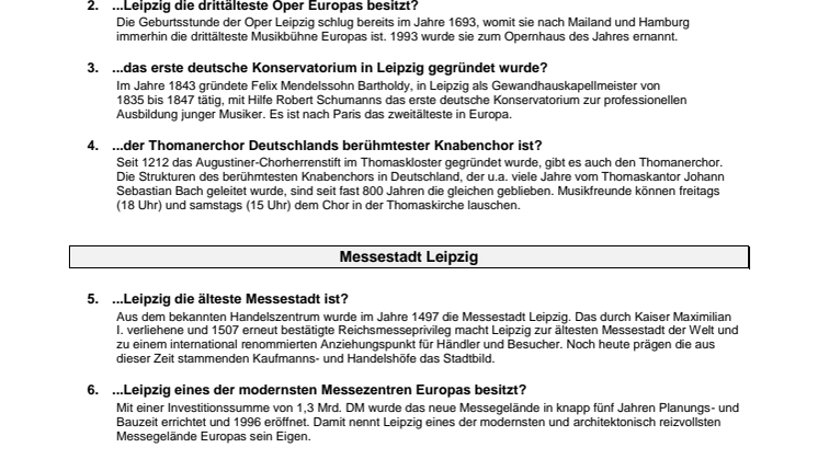 Leipzig in 100 Superlativen
