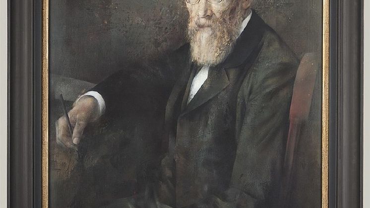 Bildnis des Psychologen Wilhelm Wundt von Heinz Wagner, Öl auf Hartfaser