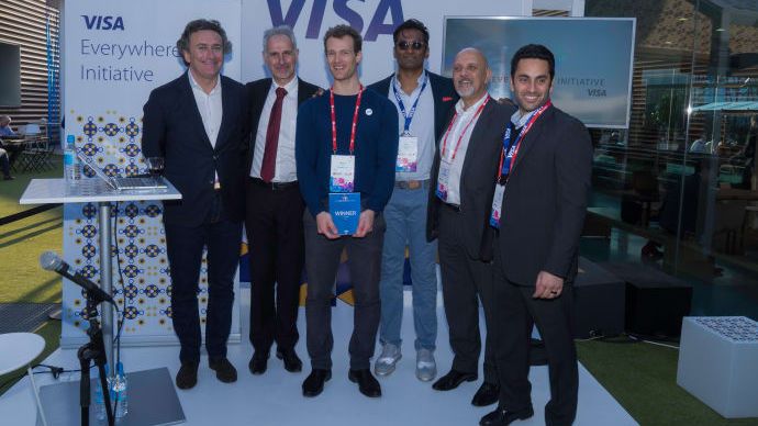 Alejandro Agag, Formula E CEO; Jean-Claude Deturche, SVP Gemalto; Matthias Vanoni, Biowatch; Avin Arumugam, SVP I&SP Visa Inc; Mark Antipoff, Chief Officer, Customer Engagement, Visa; Shiv Singh, SVP Innovation &Strategic Partnerships Visa Inc
