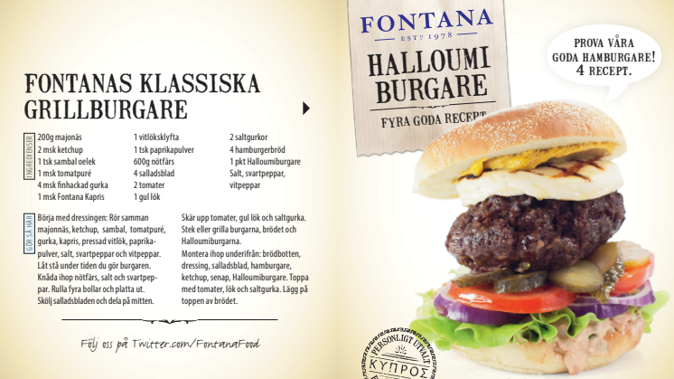 Fontana Halloumiburgare - fyra goda grillrecept