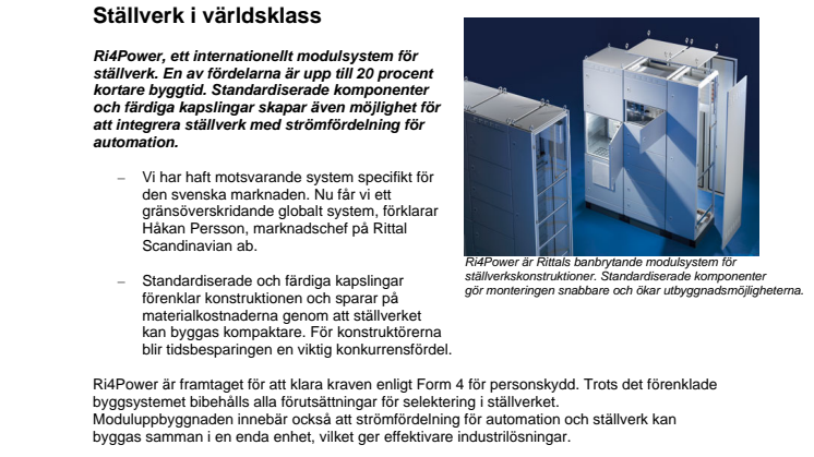 Ställverk i världsklass
