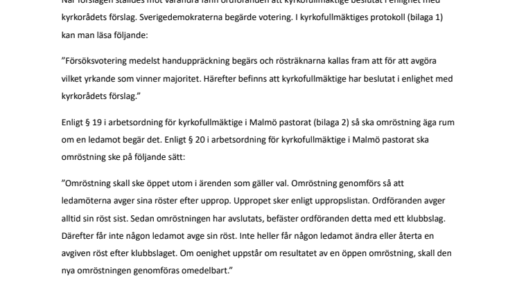 Ogiltigförklara beslutet om att sälja Södra Sallerups prästgård