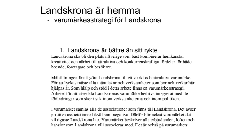 Varumärkesstrategin i sin helhet
