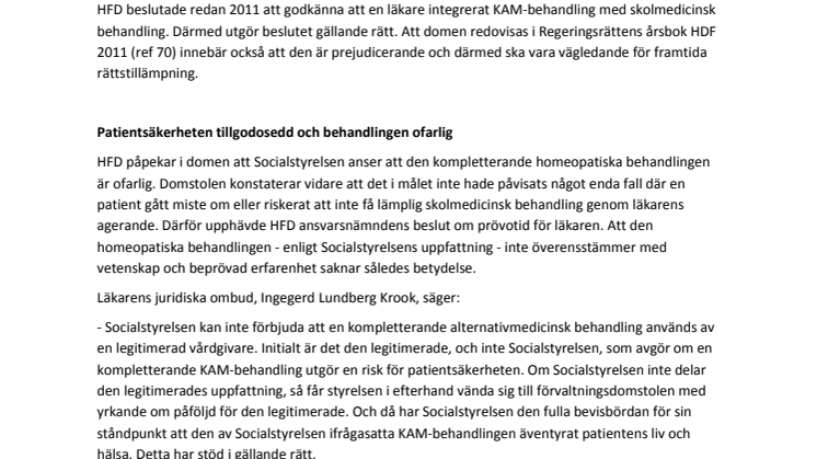 Legitimerade vårdutövare får ge integrativmedicinsk vård