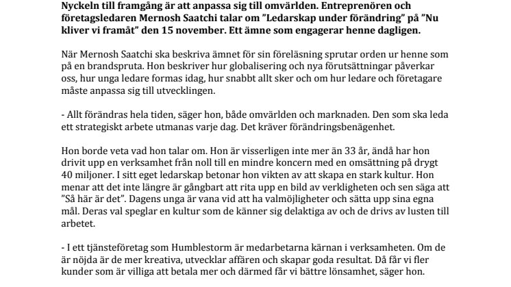 Att leda kräver kreativitet och förändring