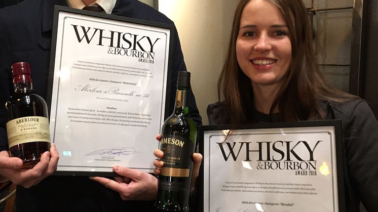 Aberlour a'Bunadh och Jameson Black Barrel ​vinnare av Whisky & Bourbon Award 2016