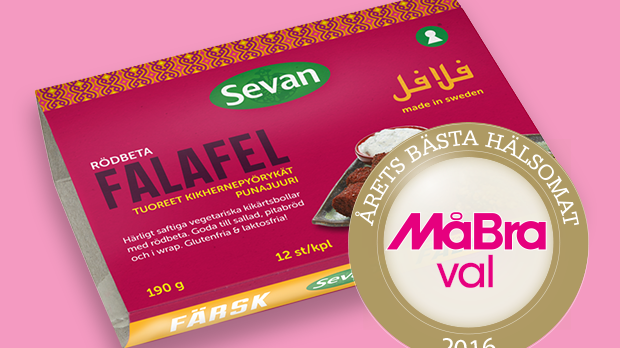 Sevan Rödbetsfalafel har utsetts till Årets bästa hälsomat av tidningen Må Bra