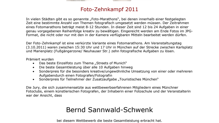 Urkunde Foto-Zehnkampf München 2011