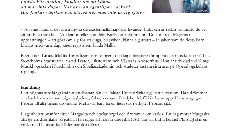 Fausts Förvandling - En djävulsk opera för unga