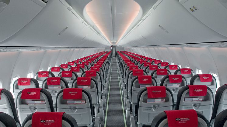Norwegians första flyg med Boeing SKY-interiören