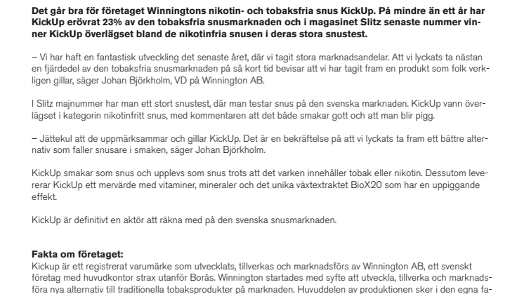 KickUp - Bäst i test!
