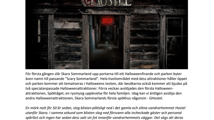 Scary Sommarlands andra nyhet - spökhuset GHostel