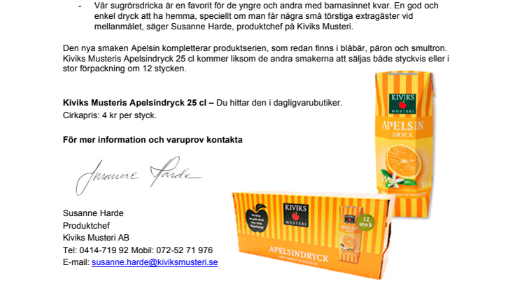 Kiviks Musteris storsäljande lilla fruktdryck i ny efterfrågad smak