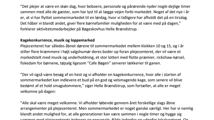 Kom med til stort sommermarked på Bøgeskovhus
