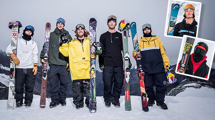 Det meriterade landslaget i freeski säsongen 2020/2021. Foto: Daniel Bernstål.