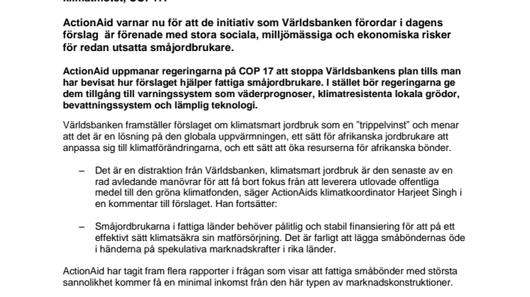  Världsbanken pushar för falska lösningar på klimatmötet