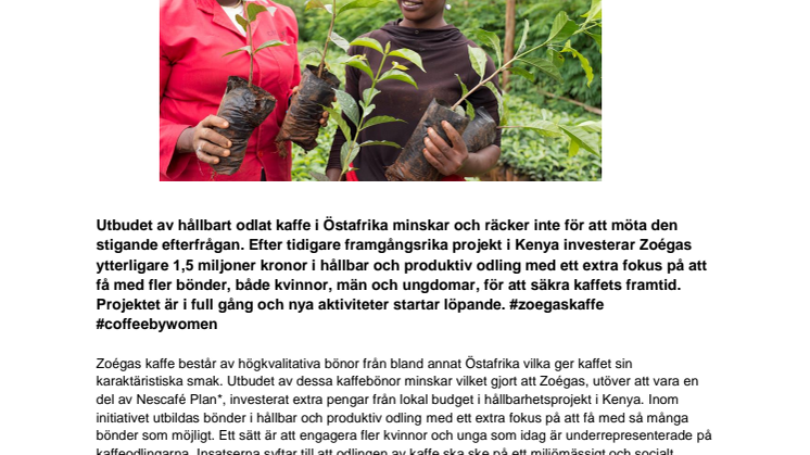 Zoégas utbildar ytterligare 42 000 kaffebönder i Kenya