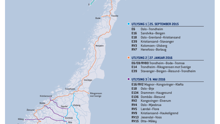 Enovas utlysinger om utbygging av hurtigladere til elbil – oppdatert 14.9.16 (PDF)