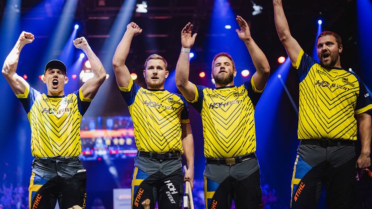 TIMBERSPORTS® hemma-VM i lag avgjort: Svenska landslaget sjätte bäst i världen 