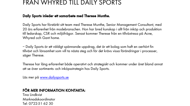 FRÅN WHYRED TILL DAILY SPORTS