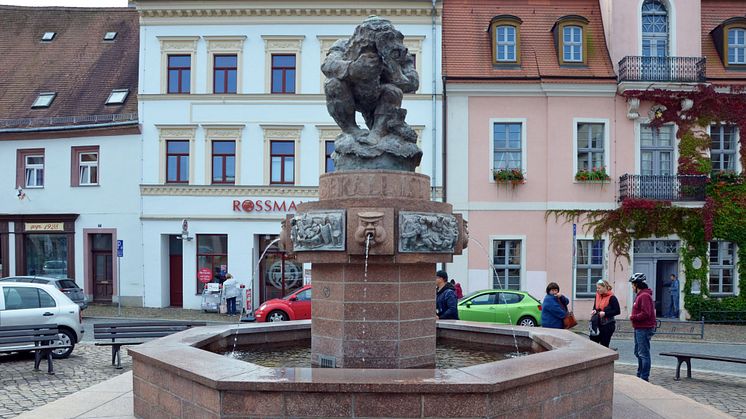 Wurzen - Ringelnatzbrunnen auf dem Marktplatz