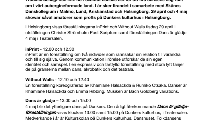 Dansens dag på Dunkers i Helsingborg