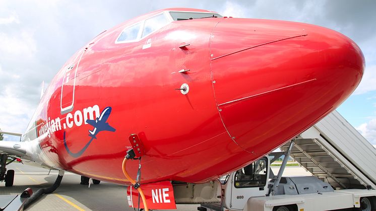 Morro de avion de Boeing 737 de Norwegian -'red nose'