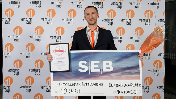 William Lidberg var en av de stolta vinnarna i Venture Cups stora Sverigefinal 2023.