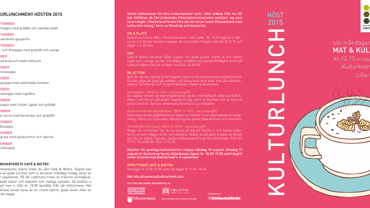 Kulturlunchfoldern hösten 2015