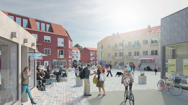 Visionsbild över det kommande torget