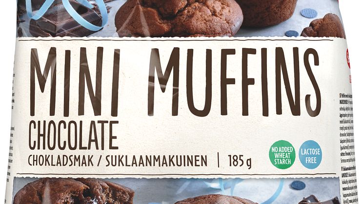 Minimuffins med sjokoladesmak som er porsjonspakket