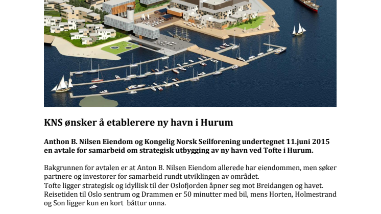 KNS ønsker å etablerere ny havn i Hurum