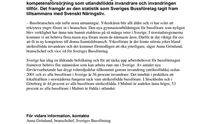 Allt fler utlandsfödda bussförare 